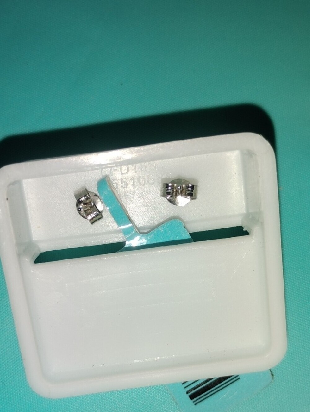 Sterling Silver Emerald-Cut Moissanite Stud Earrings - Clear - Picture 2 of 4